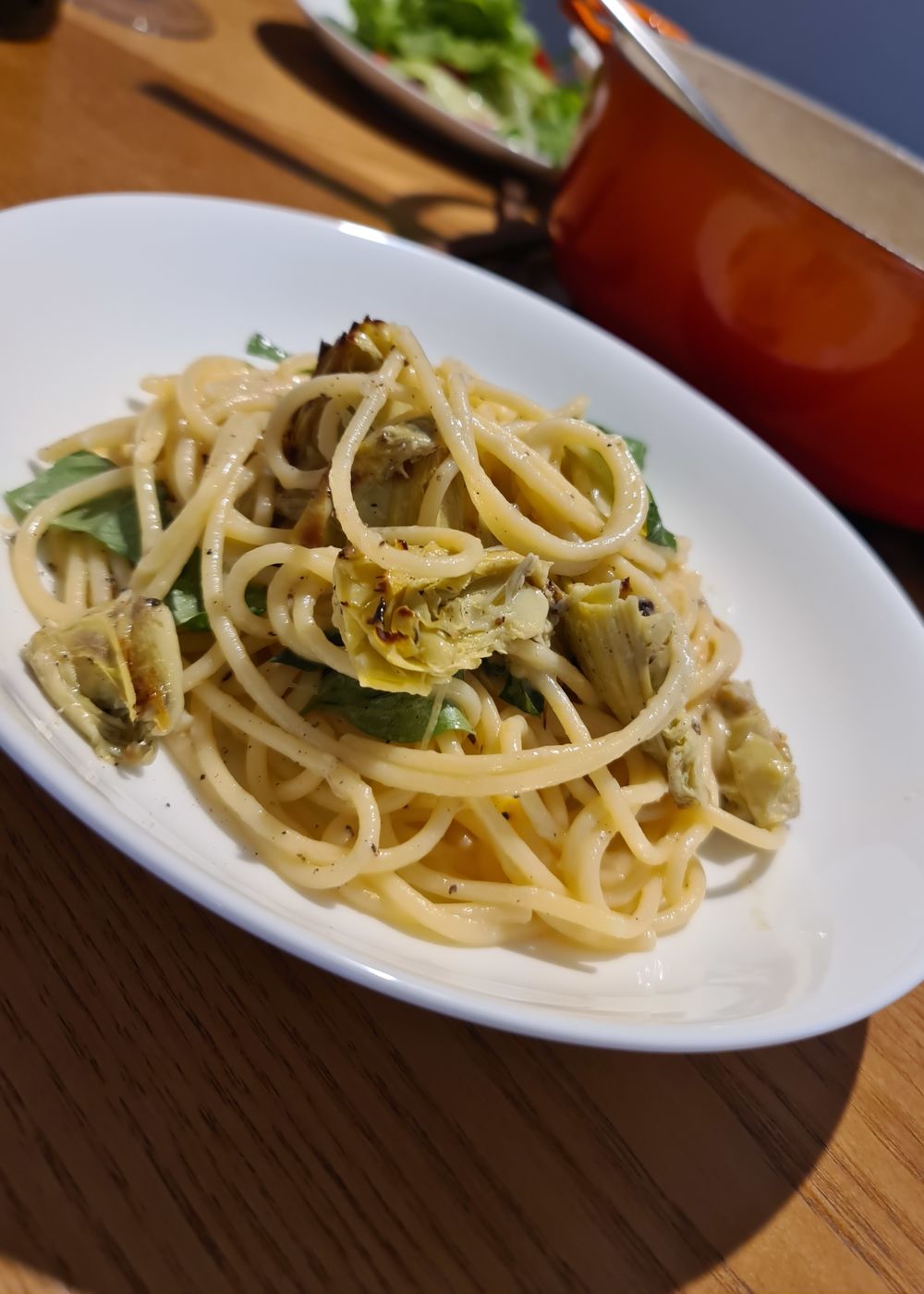 Rezeptbild Spaghetti mit Artischocken & Zitrone